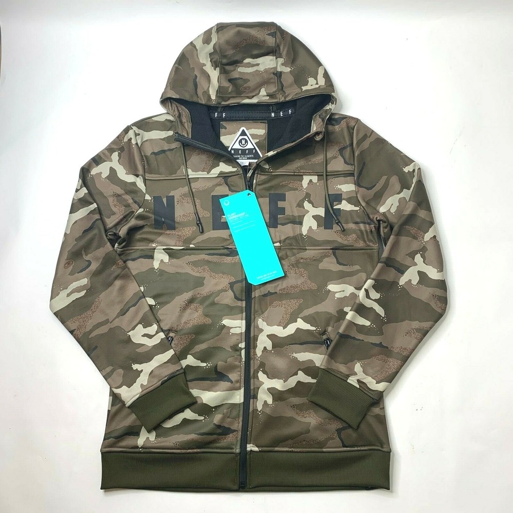 NEW NEFF FLINT SHREDDER HOODIE FLEECE CAMO JACKET MEN'S SMALL